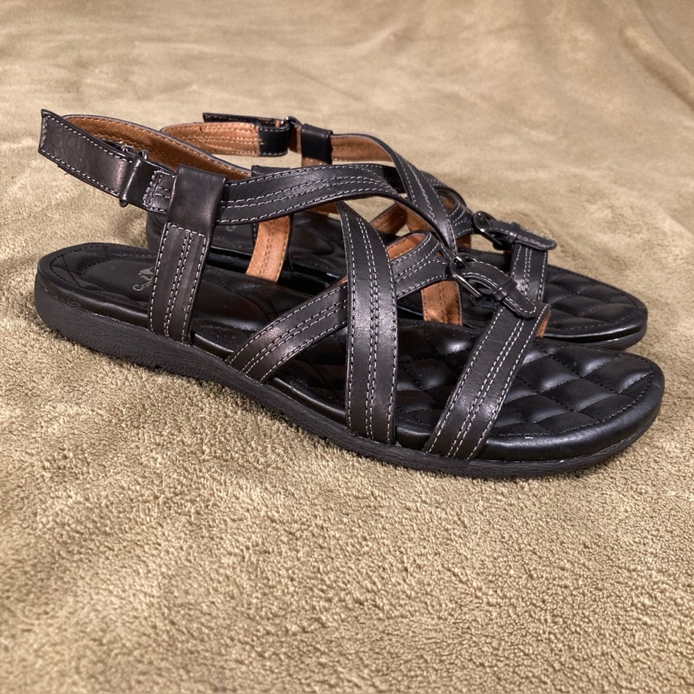 NIB I Love Comfort Vintage 90s Capri Sandals Black Size 9M